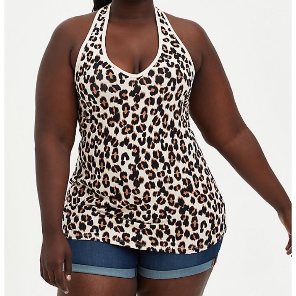 Torrid Foxy V-neck Halter Top Leopard print New with tags Torrid size 00/size 10